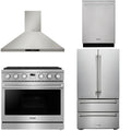36 Gas Range, Range Hood, Refrigerator and Dishwasher P7390