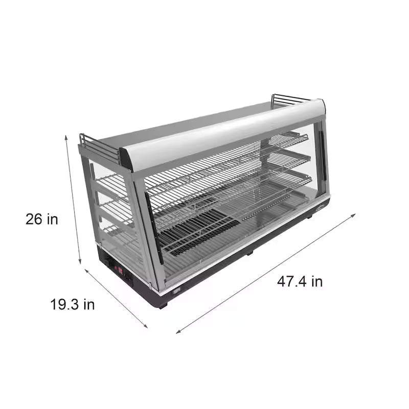 6.5 cu. Ft. 3 Shelf Stainless Steel Food Warmer Display Case V973