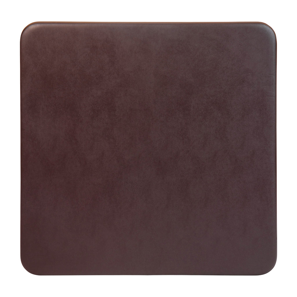 Brown Foldable Card Table with Vinyl Table Top Q755120