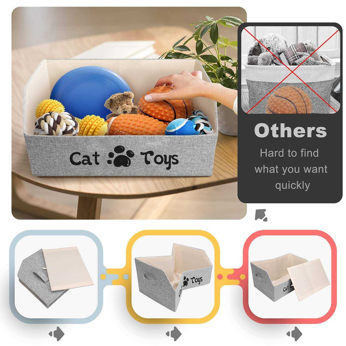 Large Foldable Cat Toy Storage Box K87297