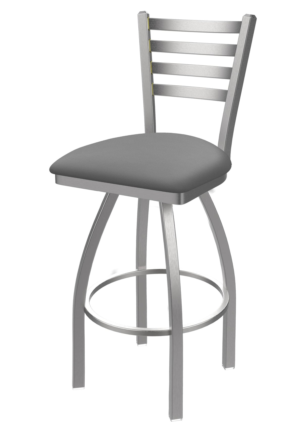 25-inch Swivel Counter Stool with Stainless Finish and Folkstone Grey Seat G58552