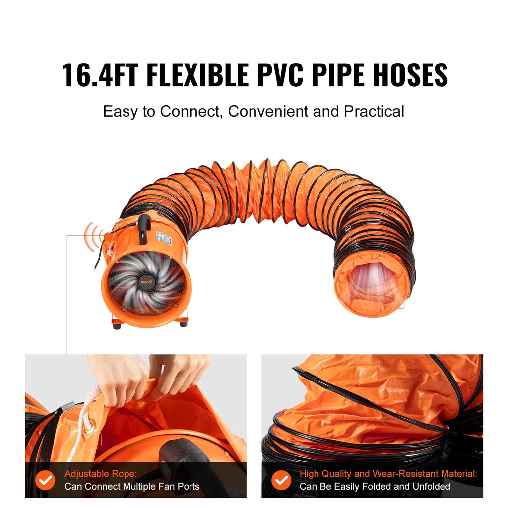 12" Portable Extractor Fan Blower with 16.4ft Duct Hose W773514