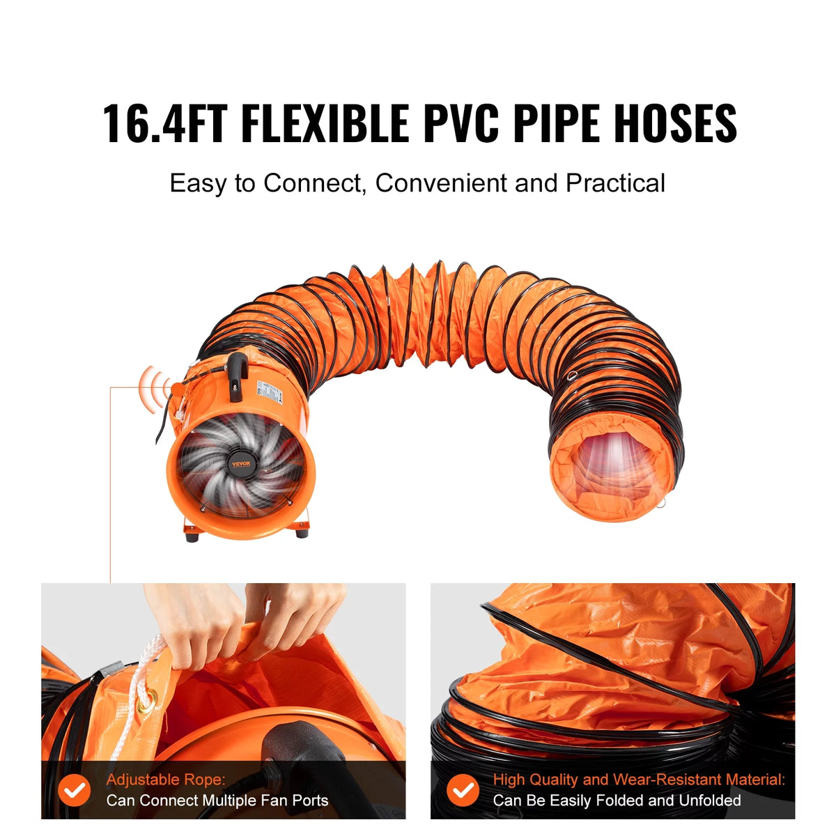 12" Portable Extractor Fan Blower with 16.4ft Duct Hose W773514