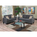 Gray 2 Piece Linen Fabric Sofa Set K797986