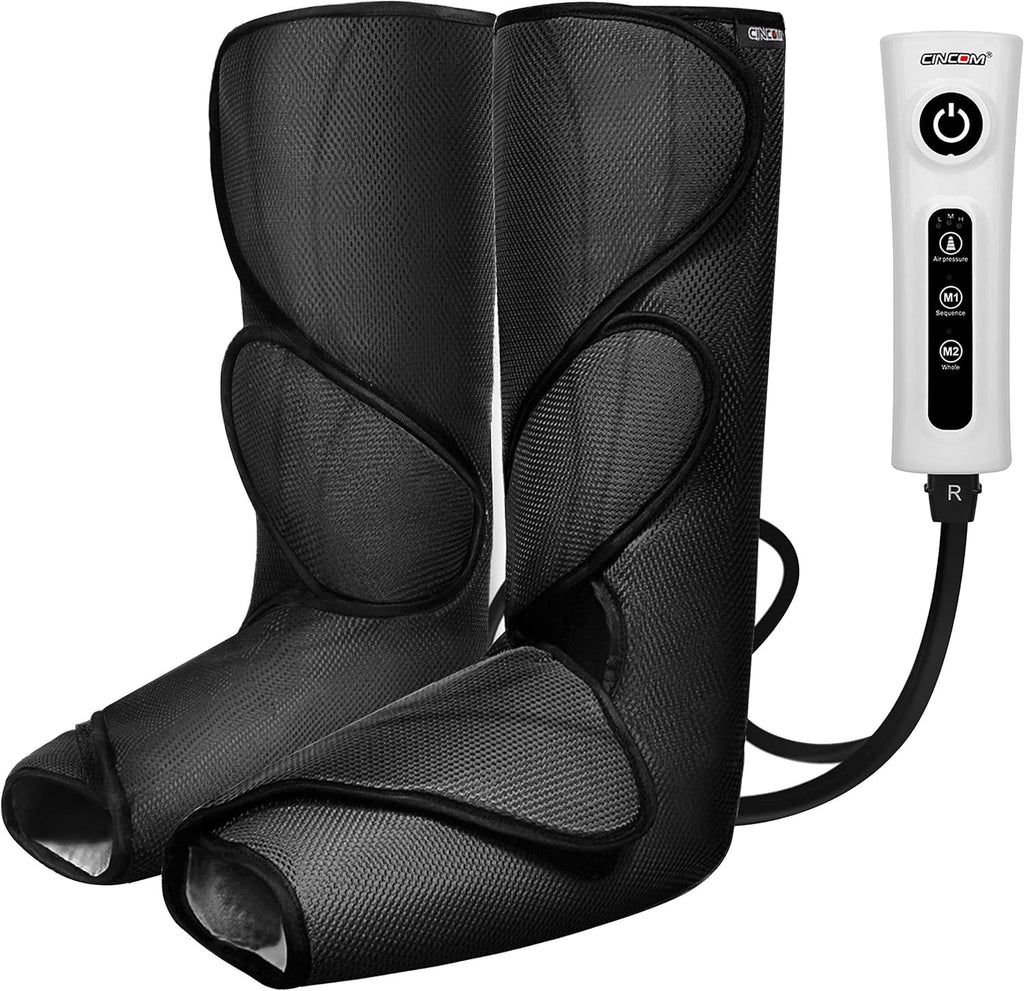 Leg Massager with Portable Handheld Controller - 2 Modes & 3 Intensities (Black) B667024