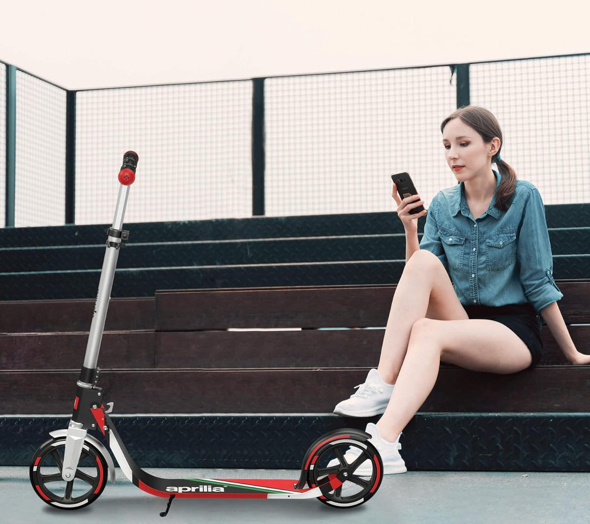 Foldable Kick Scooter with Big Wheel, 4 Level Height Adjustable C27954