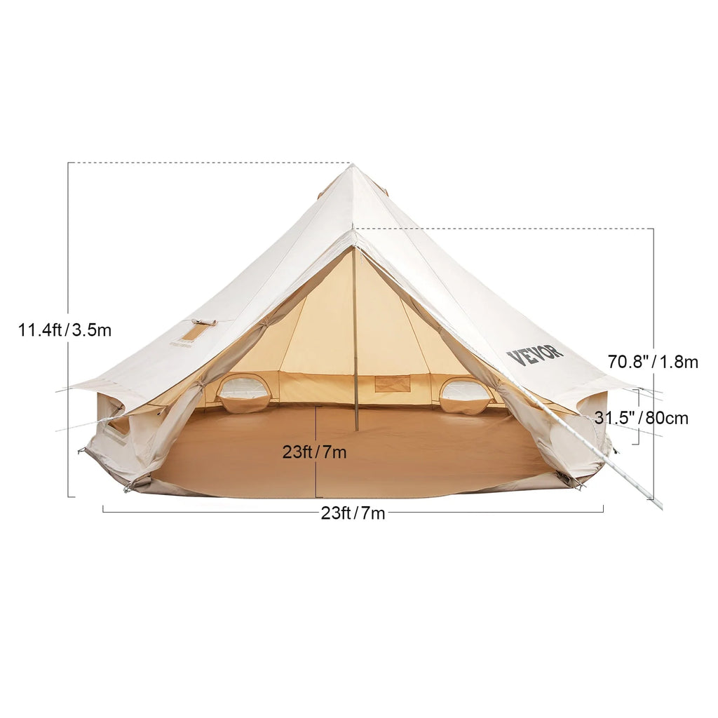 Canvas Bell Tent with Stove Jacket Waterproof 4 Seasons K411564
