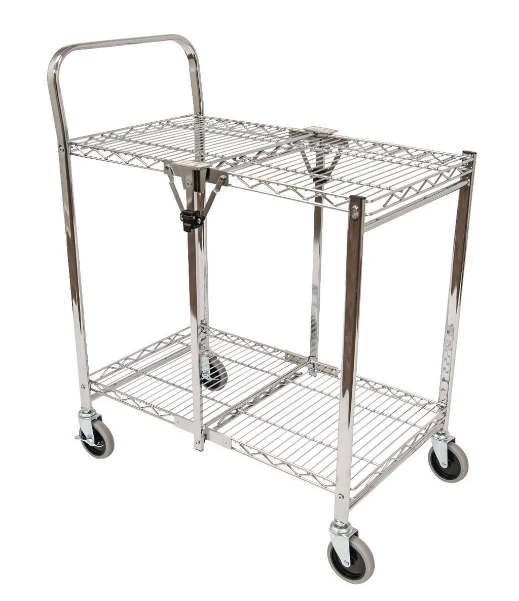 Two Shelf Collapsible Wire Utility Cart S7107