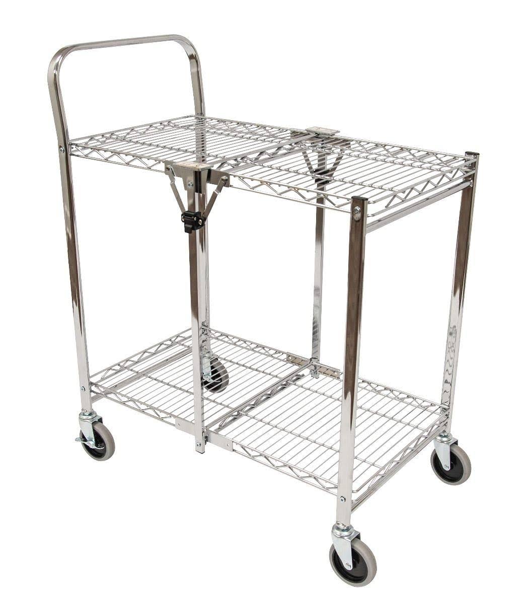 Two Shelf Collapsible Wire Utility Cart S7107
