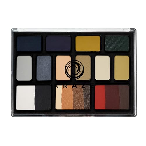 12 Color Water Activated Face Paint Palette with 2 Brushes M342155
