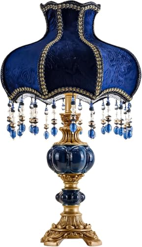 Fabric Lampshade Antique Varnished Resin Table Lamp K81985