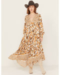 Ivory Floral Maxi Dress Y26811