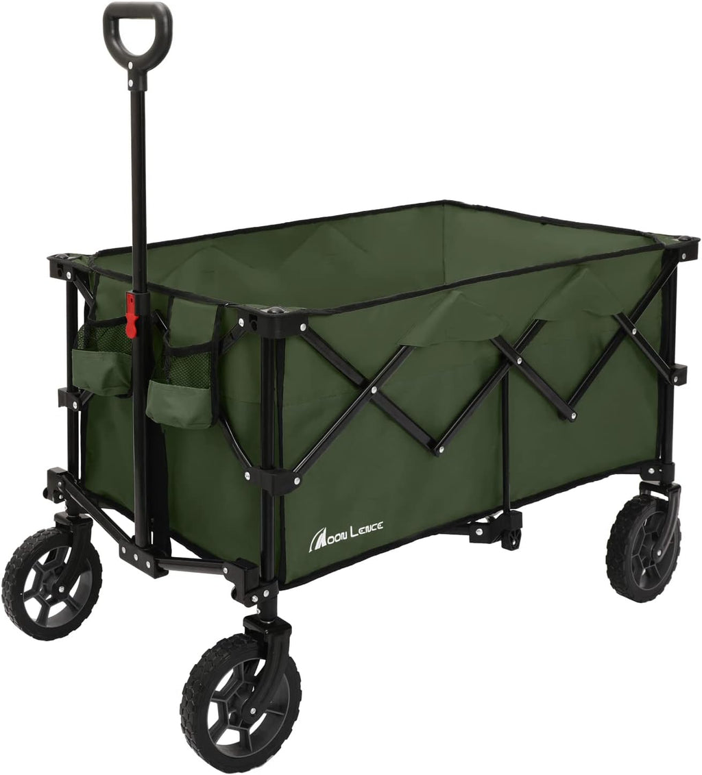 Collapsible Wagon Cart Heavy Duty Folding Portable Hand Cart with Universal Wheels W949181
