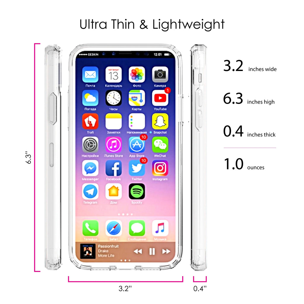 Clear Shockproof Hybrid Case for iPhone XS Max with Tempered Glass Screen Protector G88247