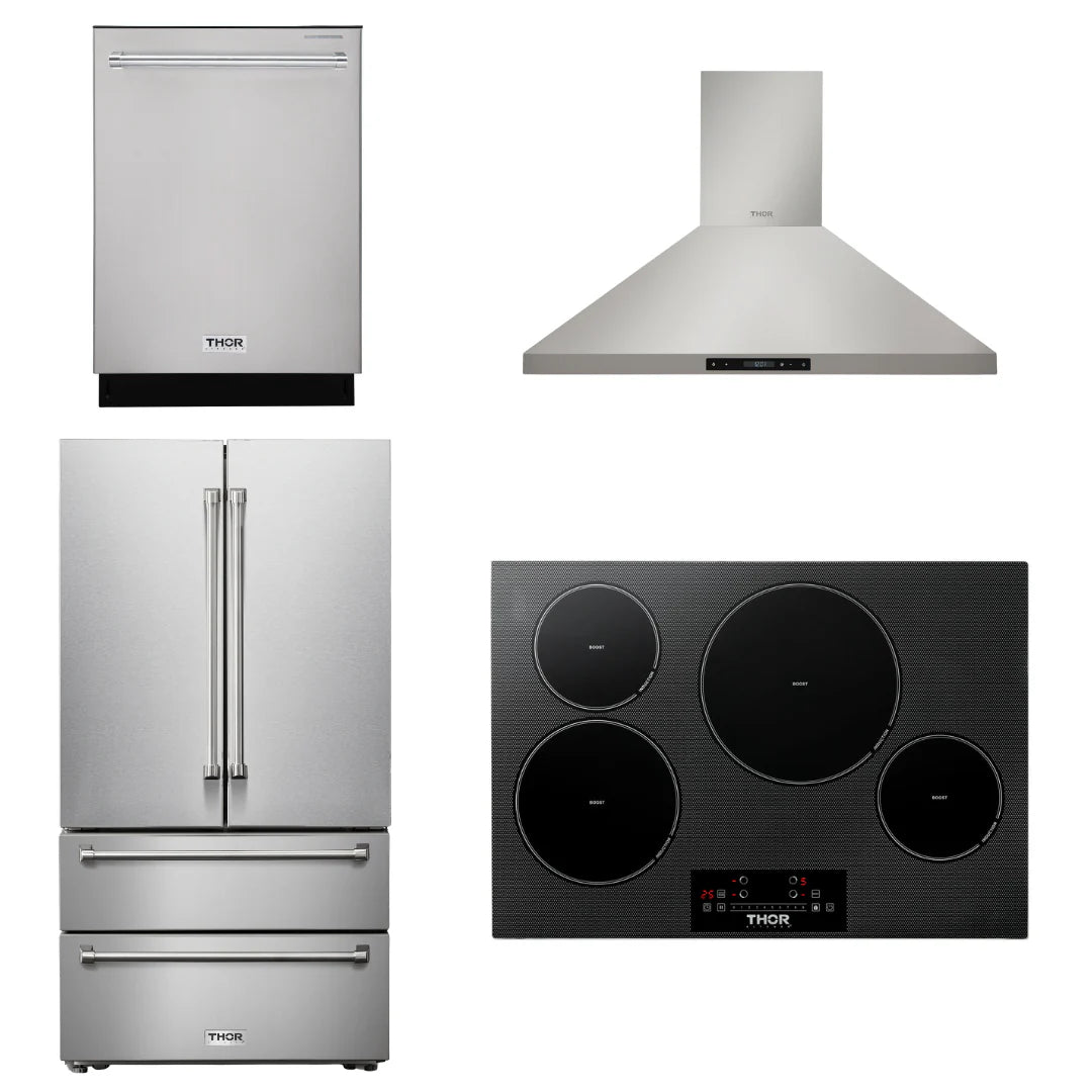 30 Induction Cooktop, Range Hood, Refrigerator, Dishwasher Z653