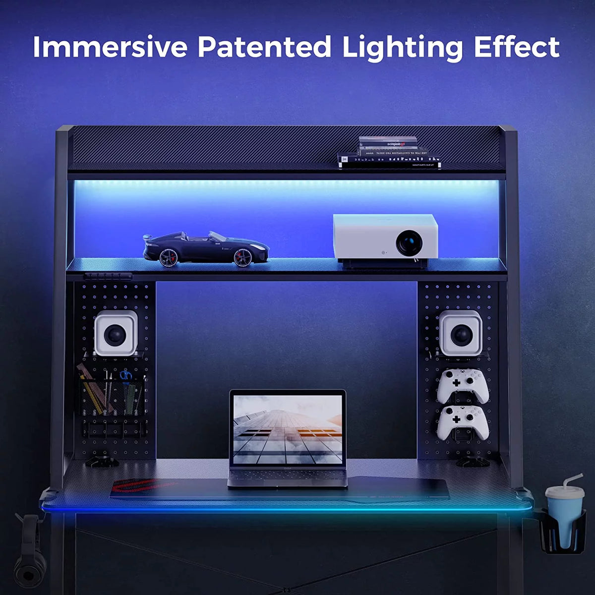 43'' Gaming Desk with Shelves K87307