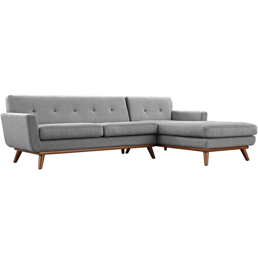 Right-Facing Grey Fabric Sectional Sofa M877602