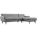 Right-Facing Grey Fabric Sectional Sofa M877602