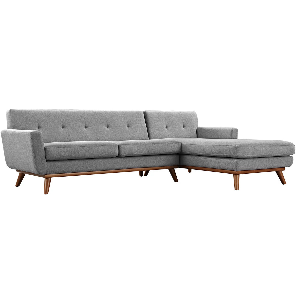 Right-Facing Grey Fabric Sectional Sofa M877602
