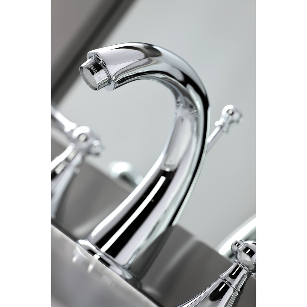 Brushed Nickel Widespread Bathroom Faucet with Brass Pop-Up J509492