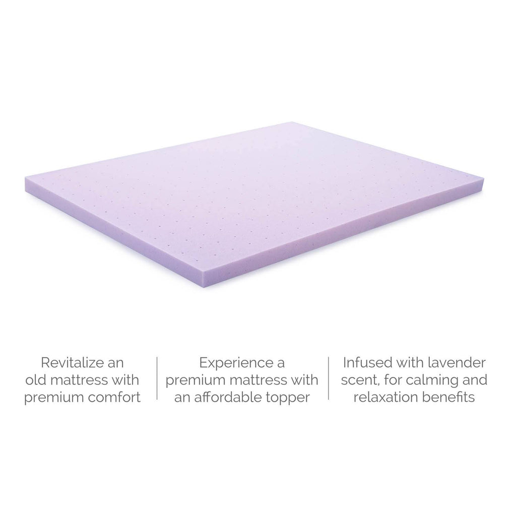 Full Lavender Infused Memory Foam Mattress Topper C9046