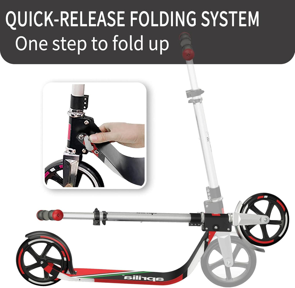 Foldable Kick Scooter with Big Wheel, 4 Level Height Adjustable C27954