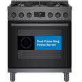 30 in. 3.7 cu. ft. Gas Range with 5-Burners in Black Stainless Steel W1340