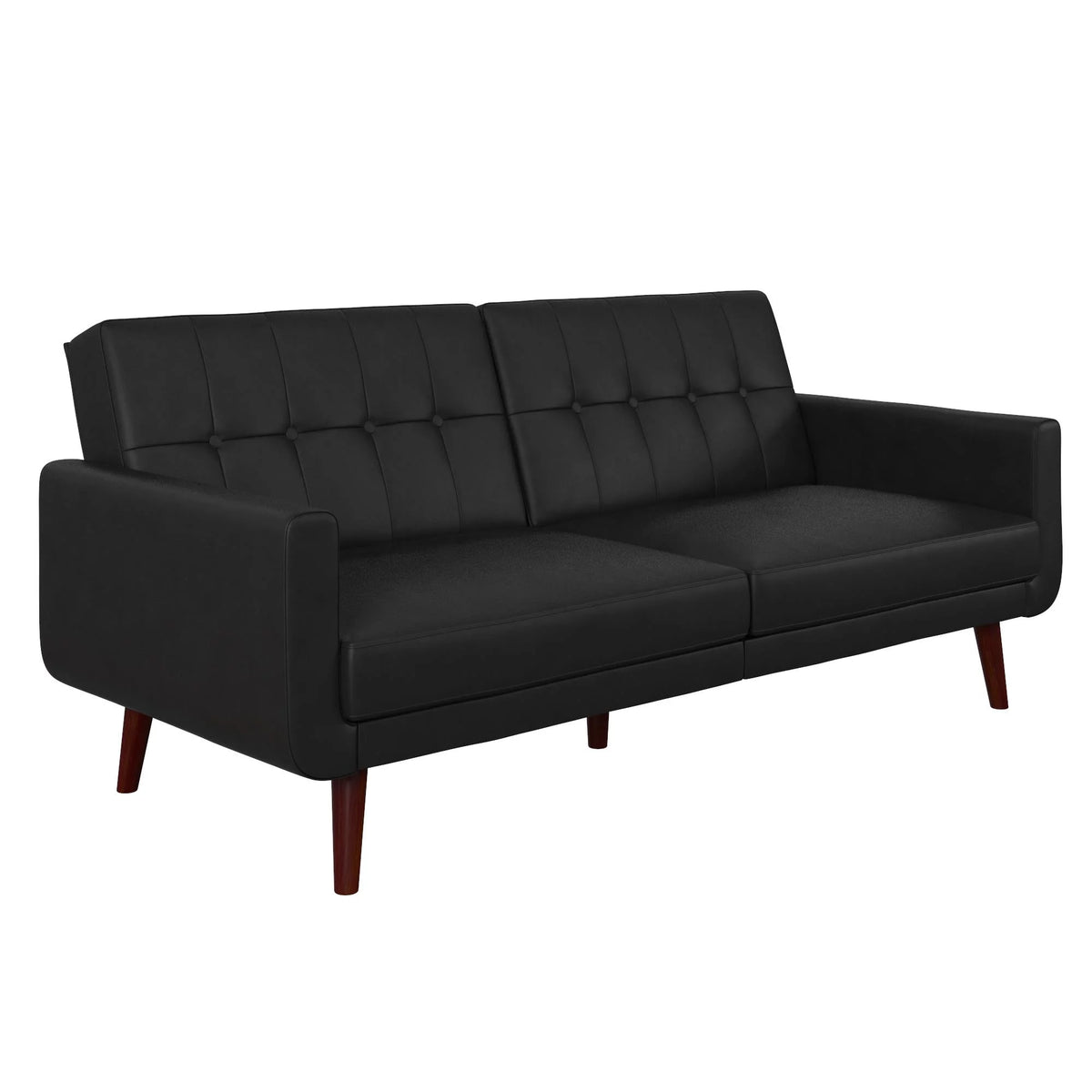Black Faux Leather Futon U91122