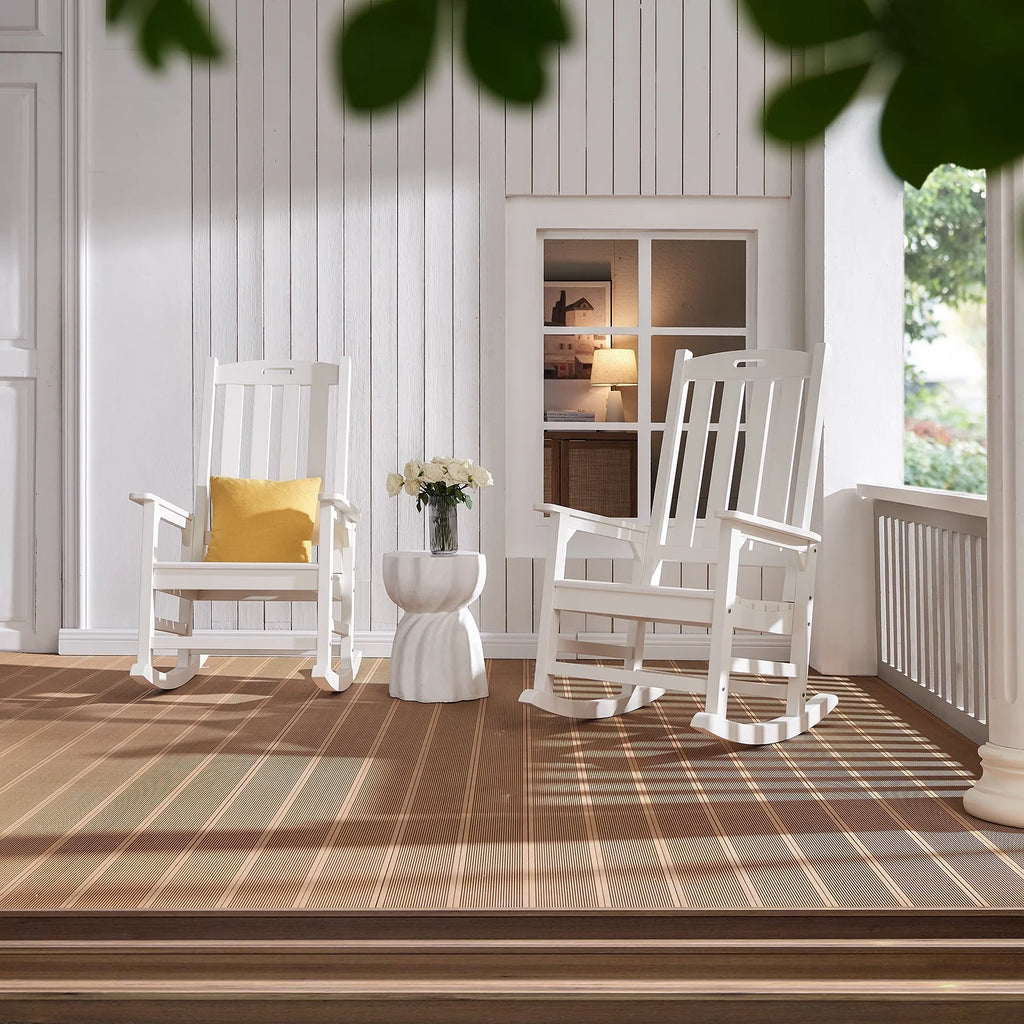 White Poly Lumber Rocking Chair with High Back M159