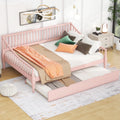 Pink Full Size Wood Daybed with Twin Trundle S845820