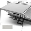 280GSM RV Awning Replacement Fabric with Awning Anchor Kits & Pull Tension Strap, Gray R38901