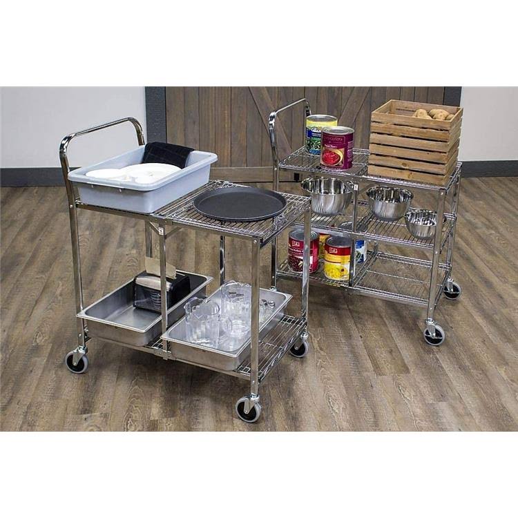 Two Shelf Collapsible Wire Utility Cart S7107