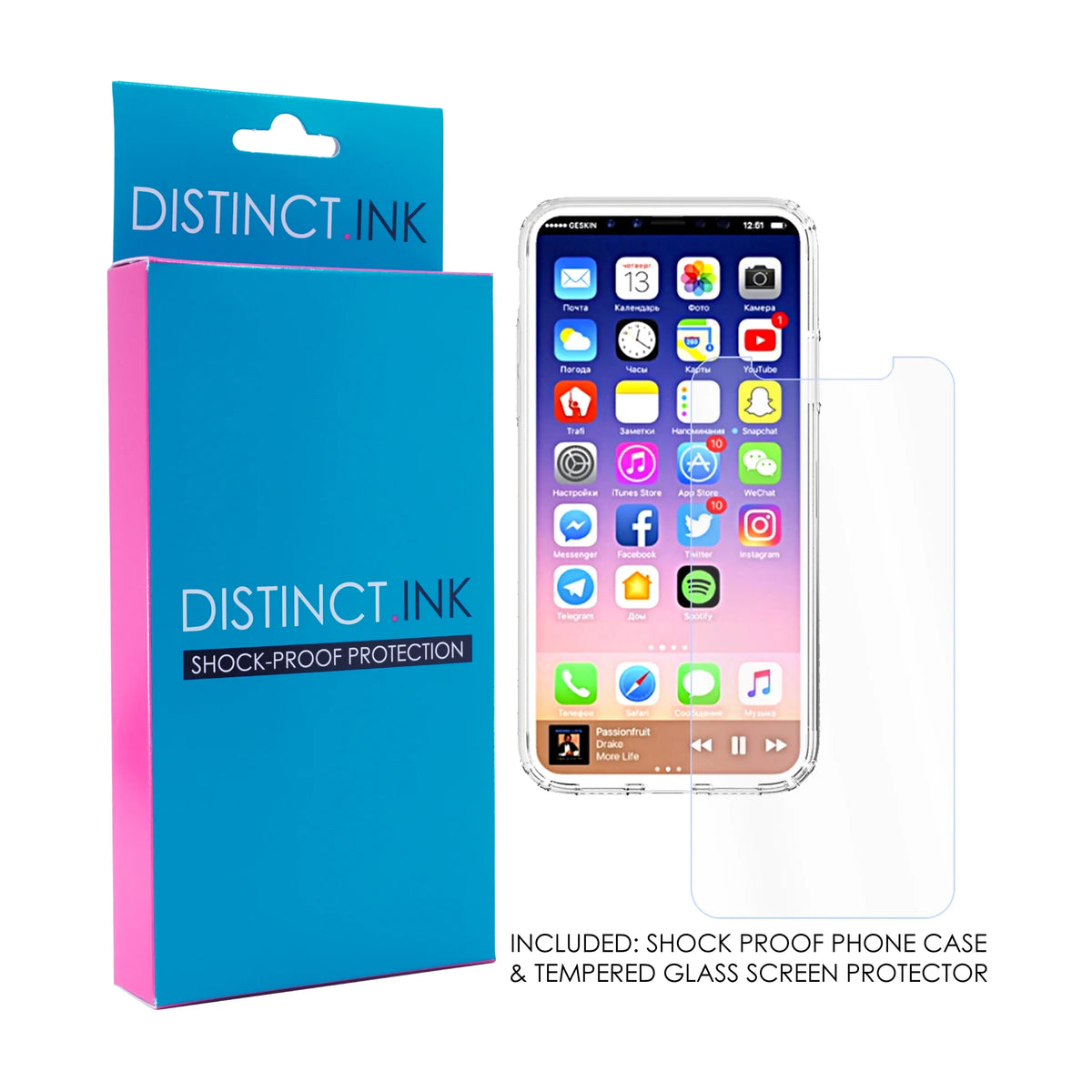 Clear Shockproof Hybrid Case for iPhone XS Max with Tempered Glass Screen Protector G88247