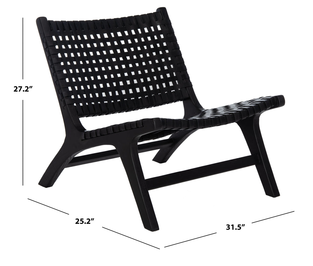 Black Leather Accent Chair W1988
