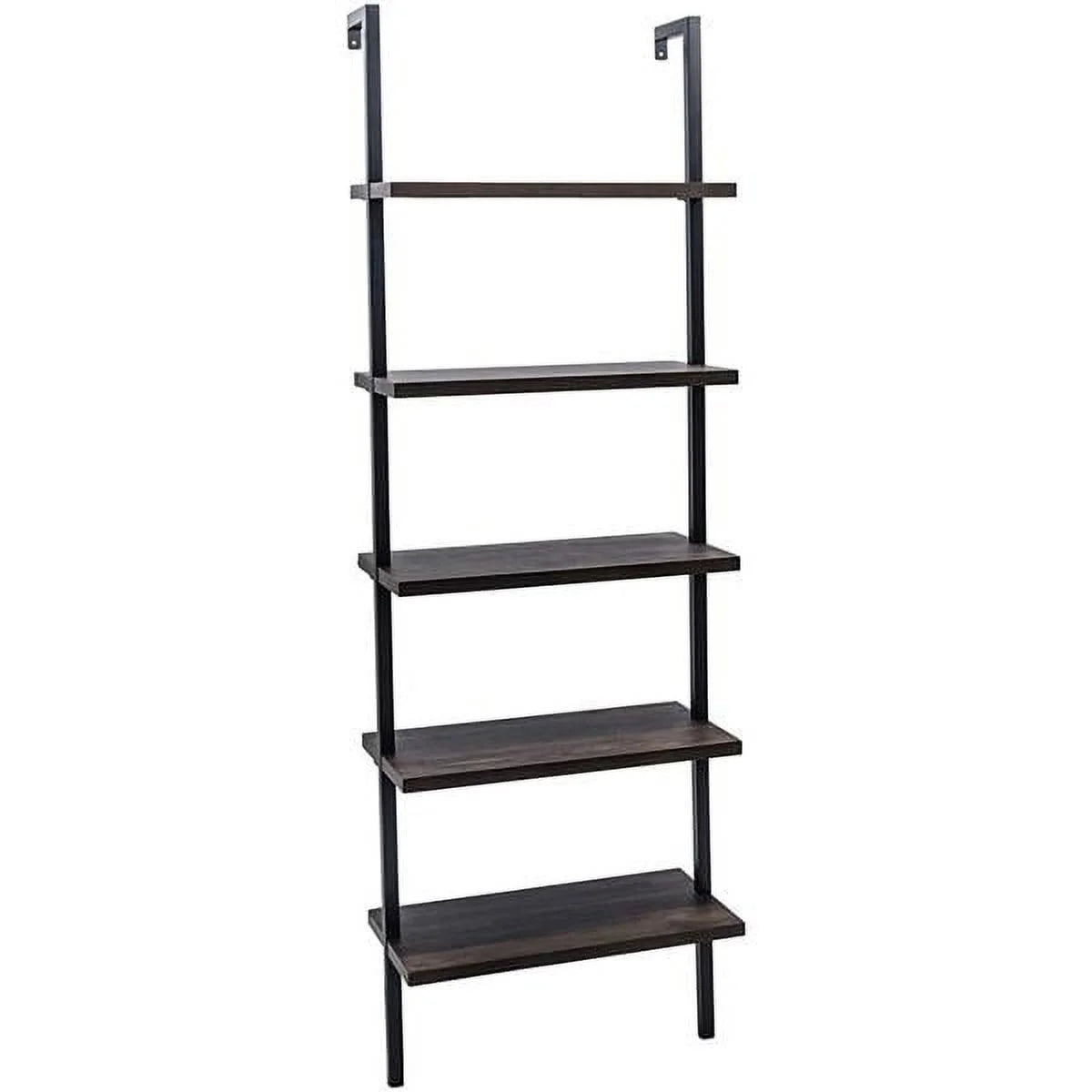 5-Shelf Wood Ladder Bookcase with Metal Frame N442319