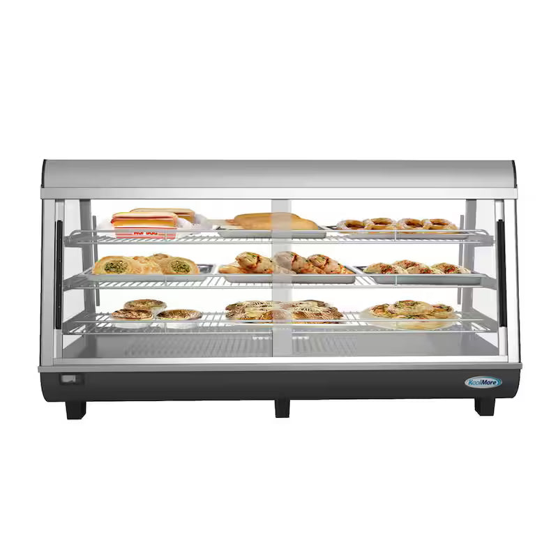 6.5 cu. Ft. 3 Shelf Stainless Steel Food Warmer Display Case V973