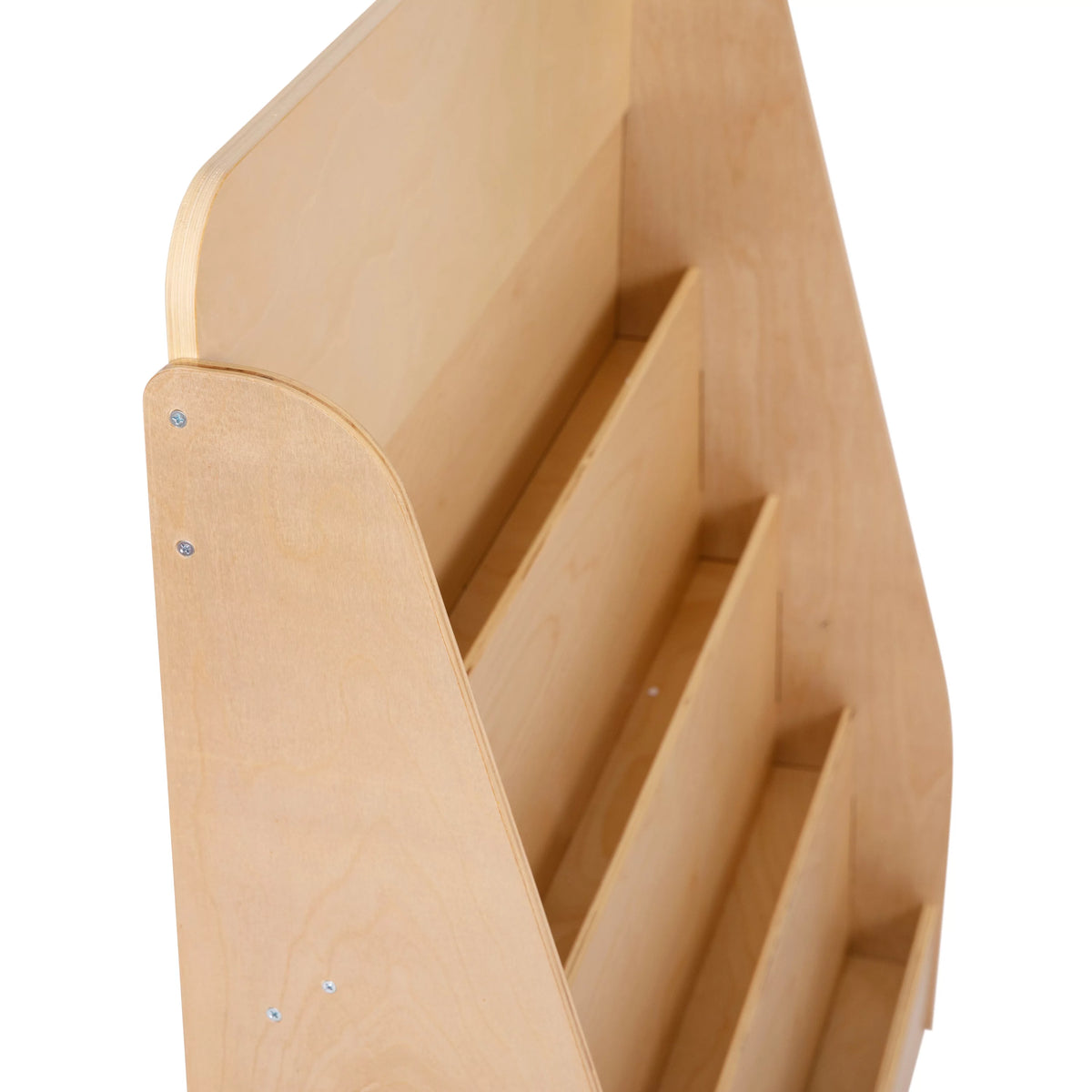 Natural Wood Book Storage Shelf with 4 Storage Slats E12454