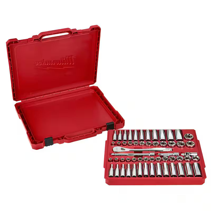 3/8 in. Drive SAE/Metric Mechanics Tool Set 62-Piece with 3-Drawer Tool Box K212