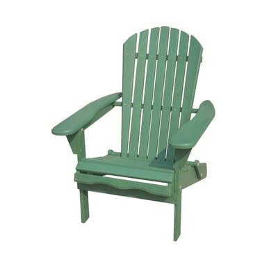 Sea Green Solid Wood Folding Adirondack Chair O69203