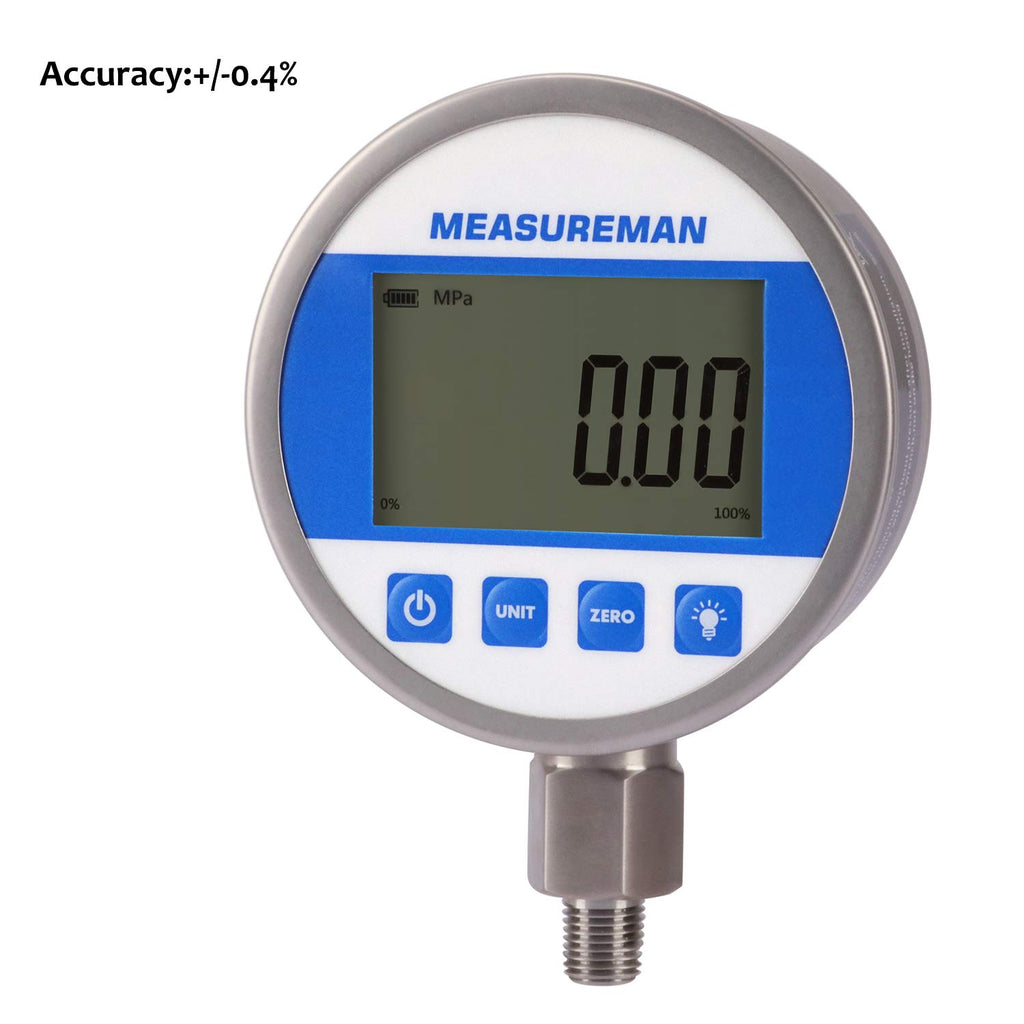 Digital Pressure Gauge 0-10000psi/bar, 1/4NPT, Stainless Steel Case R3603