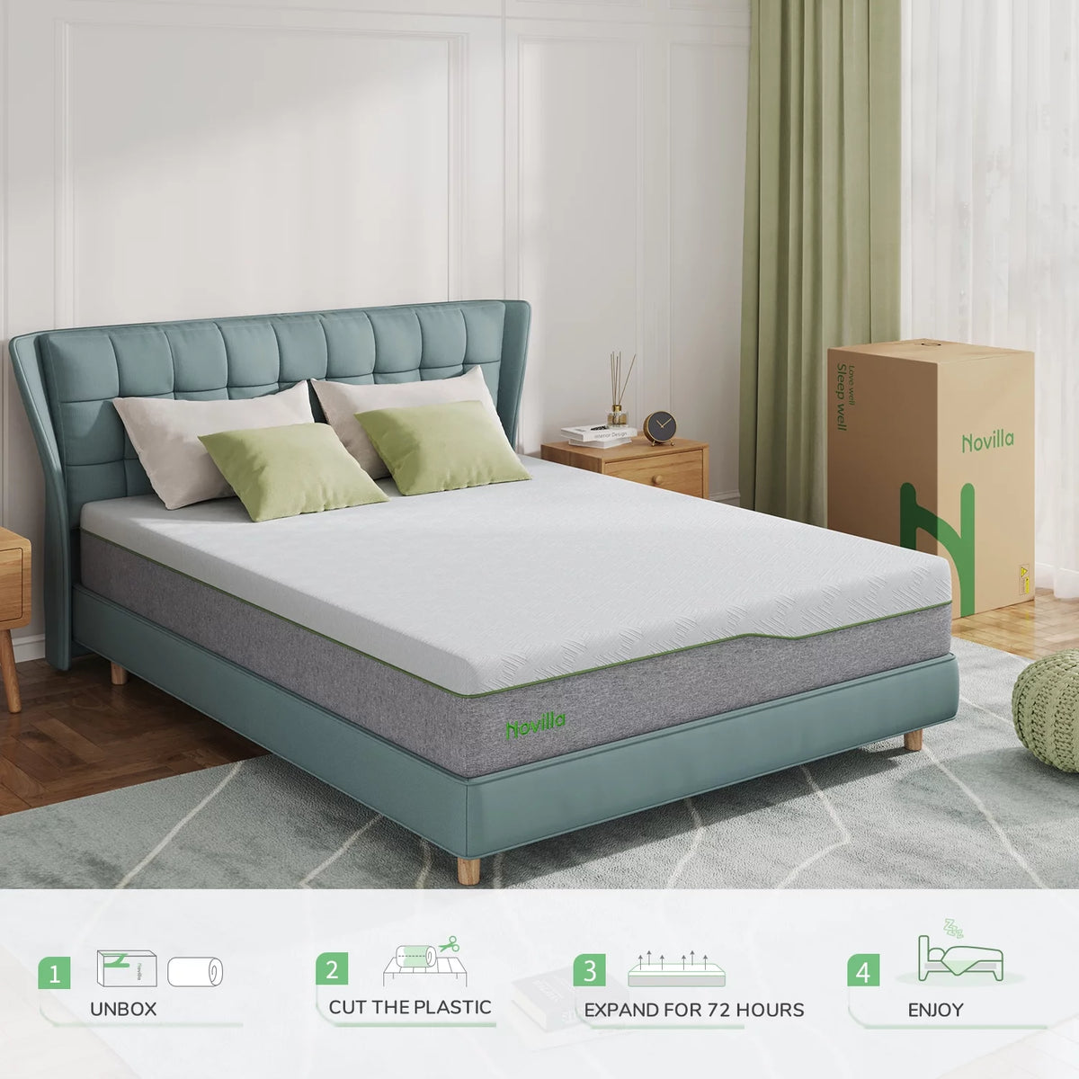 Twin Size Gel Memory Foam Mattress W9458