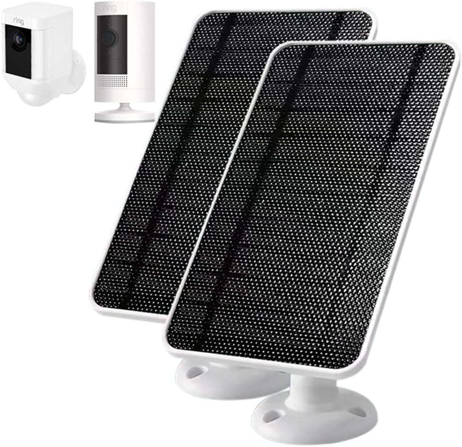 Solar Panel for Spotlight Cam Battery and Stick Up Cam Battery, Weatherproof Continuous Power Supply with 13 FT Cable and Adjustable Wall Mount (2 Pack) A789878