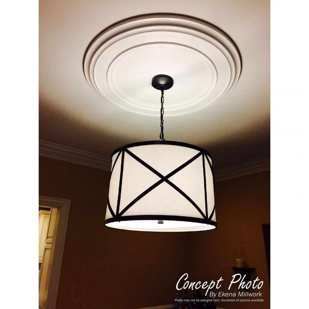 26 5/8x22OD x 4 1/2x22ID x 1 3/8x22P Hand-Painted Silver Ceiling Medallion U6129