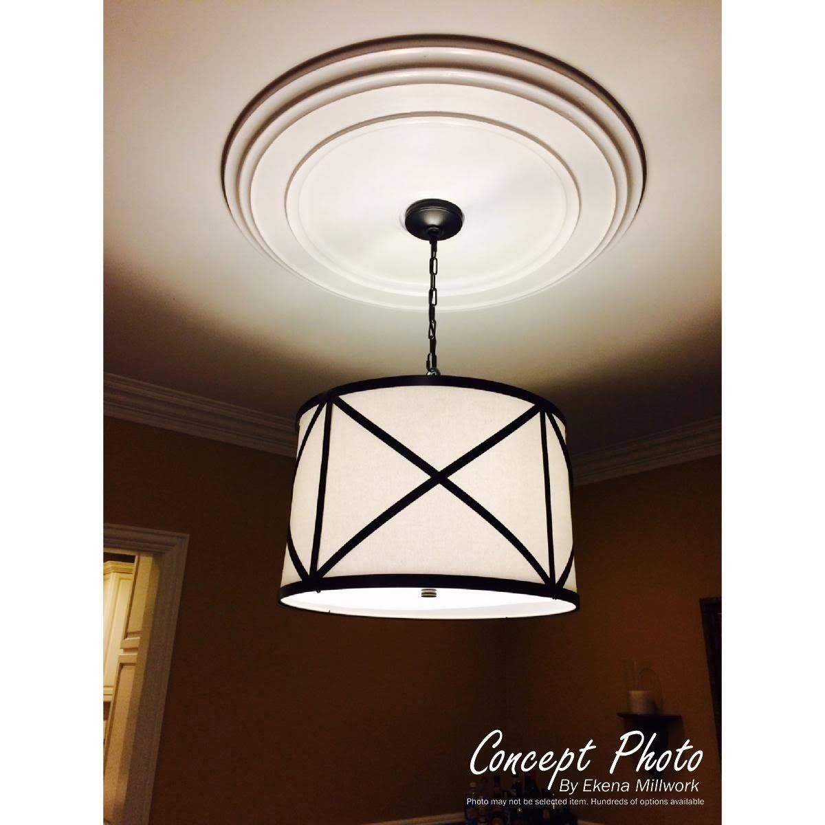 26 5/8x22OD x 4 1/2x22ID x 1 3/8x22P Hand-Painted Silver Ceiling Medallion U6129