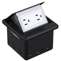 Brushed Nickel Pop Up Floor Outlet Box with Tamper-Resistant Receptacle, Pack of 2 U3949