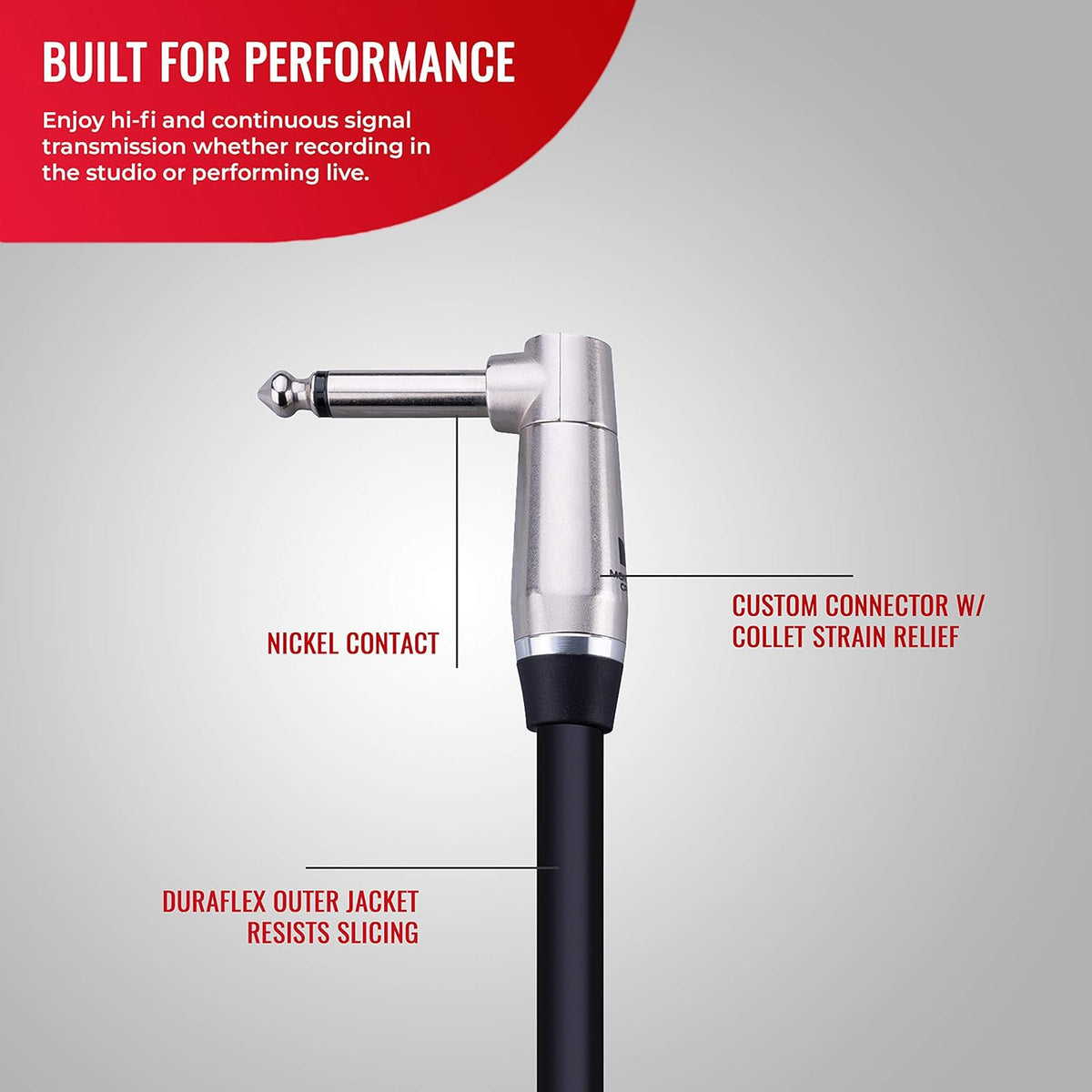 1/4 Inch to Faston Speaker Cable, 12 feet F943272