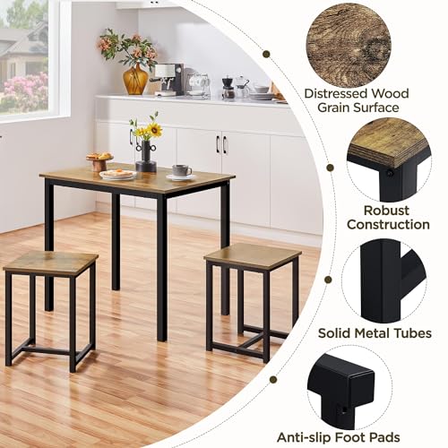 3 Piece Dining Table & Chair Set Gray C91792