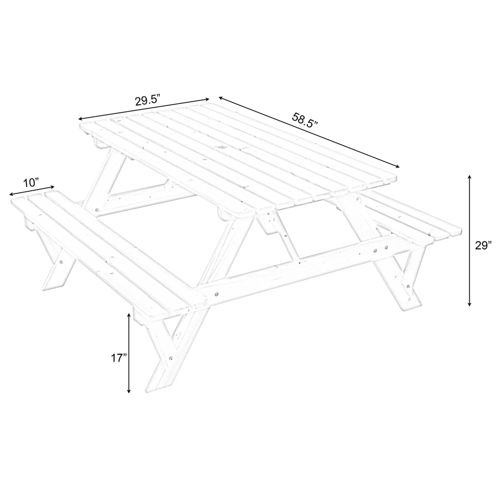 Wooden 6-Person Picnic Table N2819