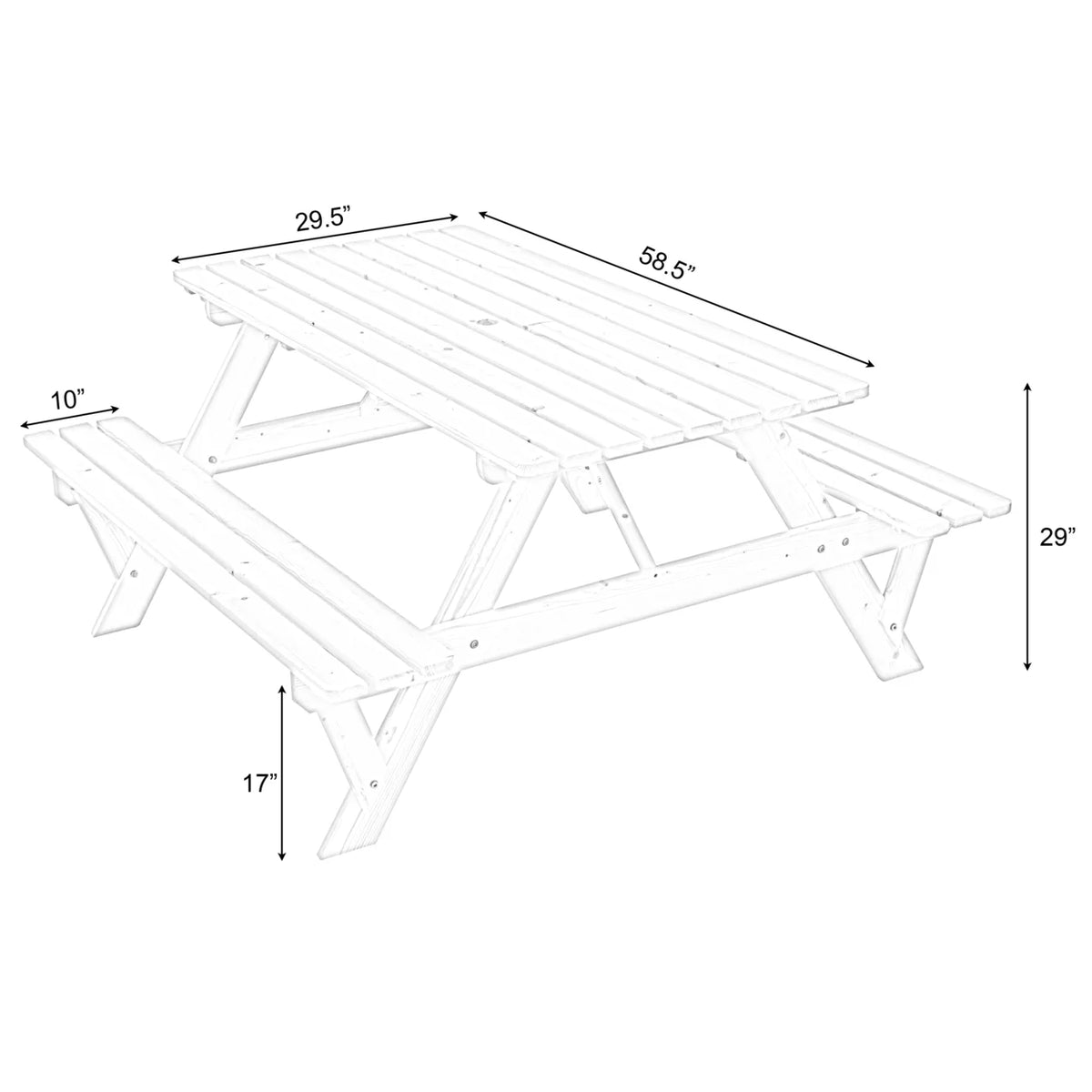 Wooden 6-Person Picnic Table N2819