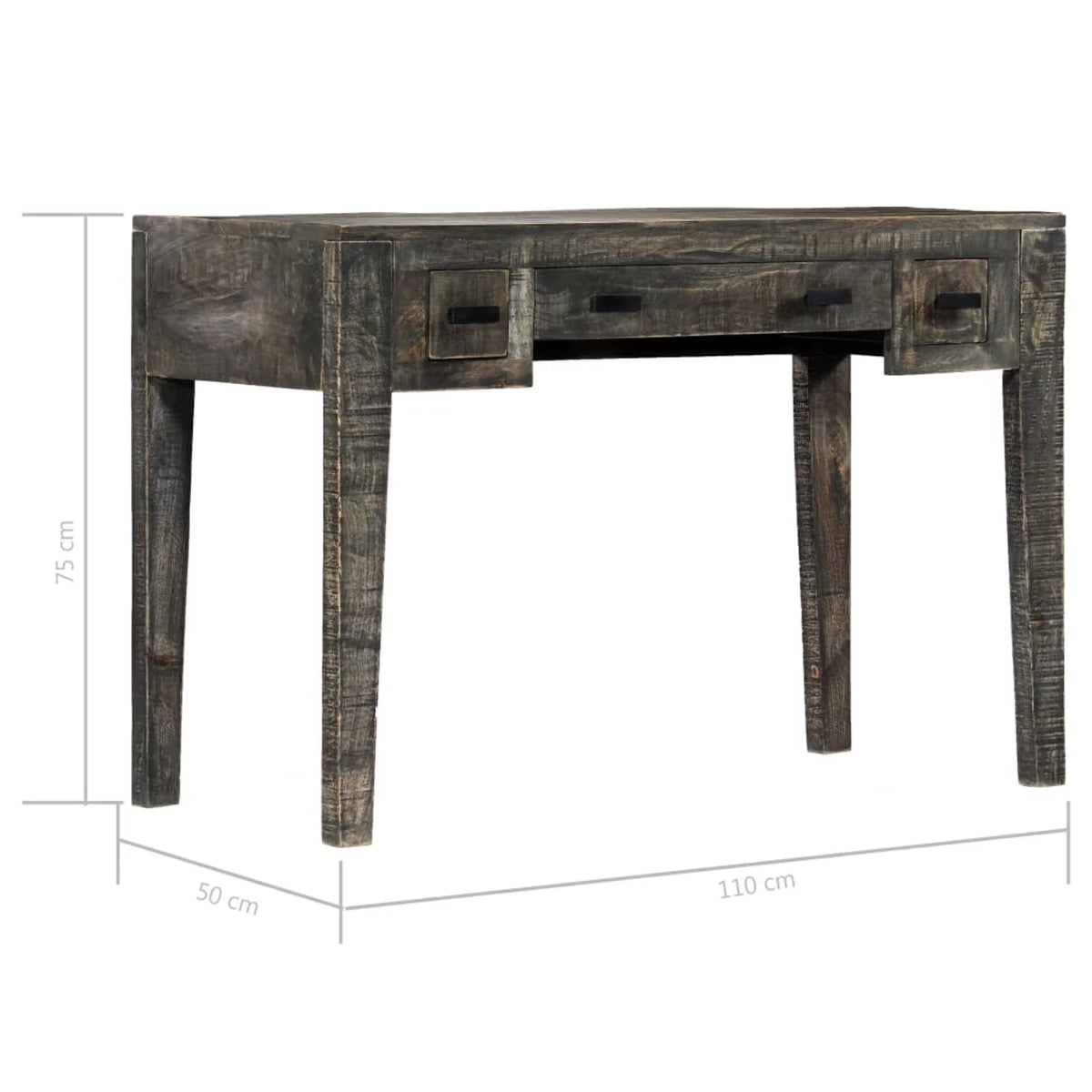Black Solid Mango Wood Desk K110